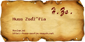 Huss Zsófia névjegykártya
